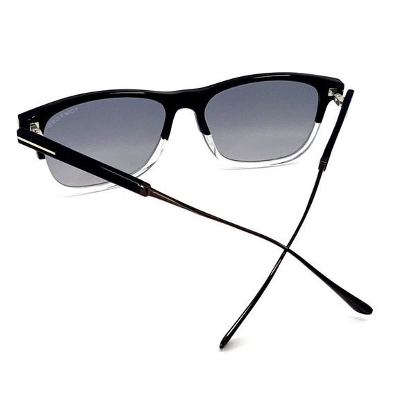 New! Tom Ford Caleb Sunglasses TF813 03C Unisex Rectangle Titanium Authentic - Picture 10 of 11